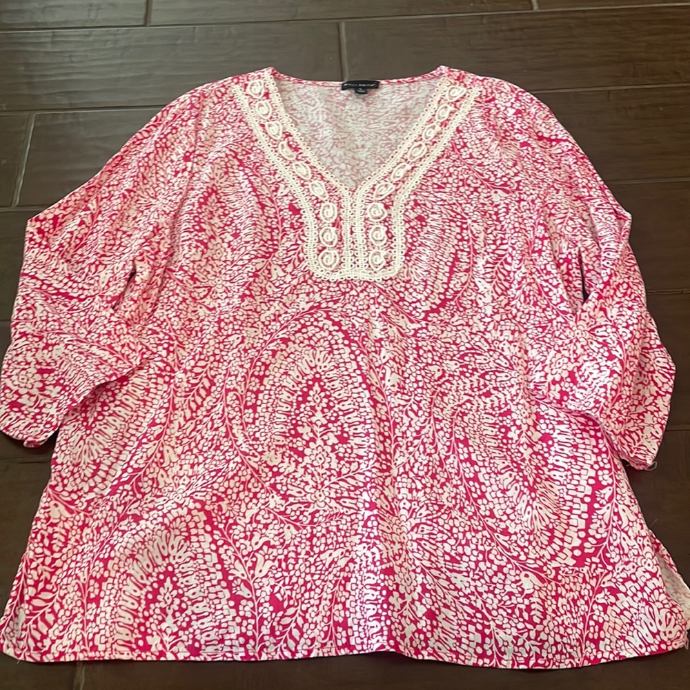 Pink and white summer tunic